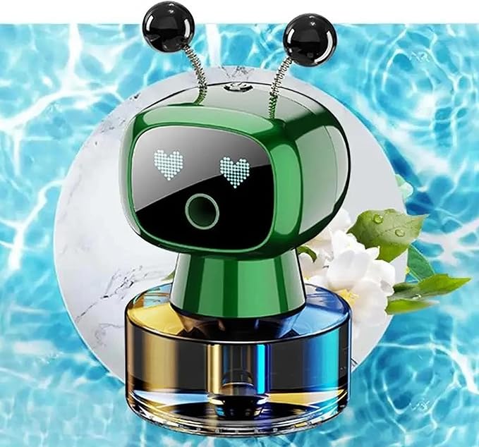 Amposei Smart AI Robot Air Freshener, Aromatherapy Diffuser, Automatic Spray for Car, Ideal Gift Decor for Perfume Lover (Red Hilton)