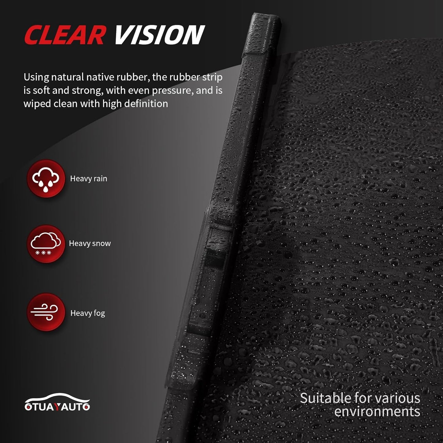 OTUAYAUTO Premium Windshield Wiper Blades - Replacement for Nissan Versa Note 2014-2019 - Precision Fit, All-Weather Performance, Front and Rear Wiper Blades, J/U Hook - 28"+12"+12" (Pack of 3)
