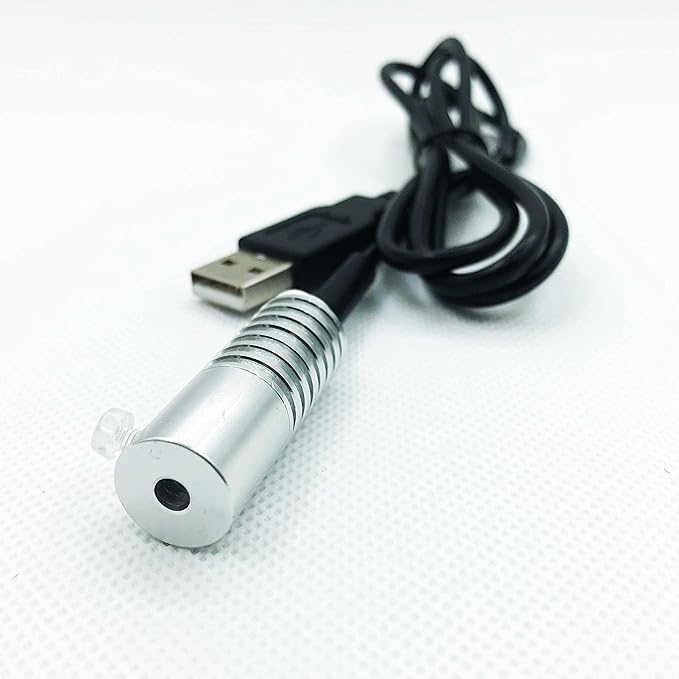Side Glow Fiber Optic USB Light Source - Fiber LED Illuminator (Green, 8mm)