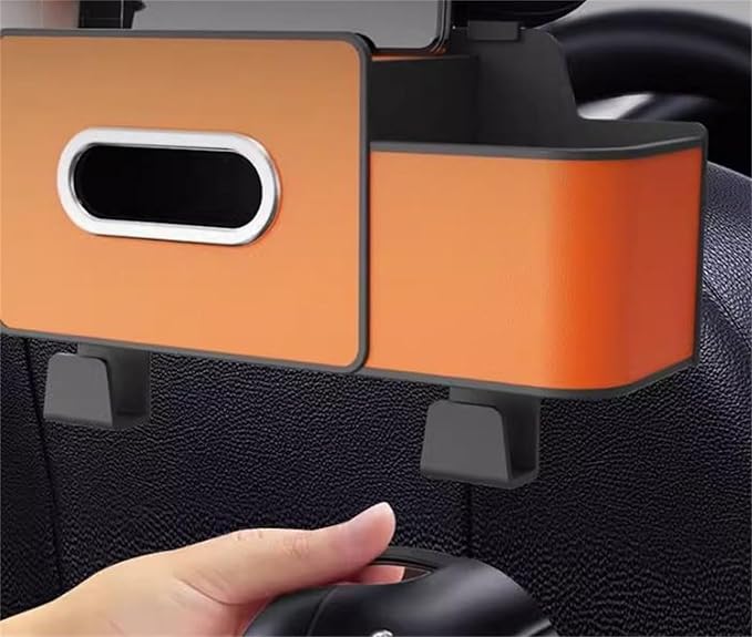 Car Organizers and Storage Box Behind Seat, Car Organizer Back of Seat, 4 in 1 Multifunctional Cars Organizer, For Snacks, Drinks, Bag Hook, Keep Tidy & Organized (Black)
