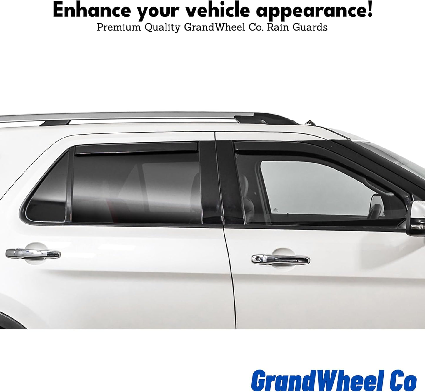 Window Deflectors Smoke Tinted in-Channel Side Window Vent Visor Deflectors Rain Guards Compatible with Escalade 2021-2025 - 4pcs. GW0275