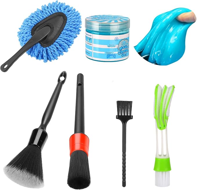 Nilight 52PCS Car Detailing Kit Auto Cleaning Tools Wash Set with Storage Carry Bag Home Use for Interior Exterior Deep Clean Polish Car Care Windshield Dashboard Seat Air Vents Wheels Tires, Yellow