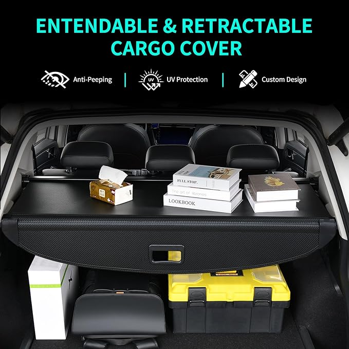 Tecoom Cargo Cover fit for Subaru Crosstrek Impreza Accessories 2019-2023, Retractable Rear Trunk Cover Luggage Security Shade, Anti-Peeping Privacy Screen Protector, Carbon Fiber Texture