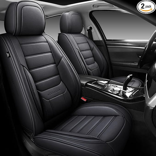 Seat Covers, Car Seat Covers Front Seats, Car Seat Cover, Car Seat Protector Waterproof, Car Seat Cushion Nappa Leather, Black Seat Covers Carseat Cover Universal Fit for Most Cars