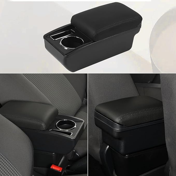AULPHIKE Compatible with Nissan Versa Armrest 2012-2019 Center Console Organizer Armrests Double Layer Storage Space with Cup Holder