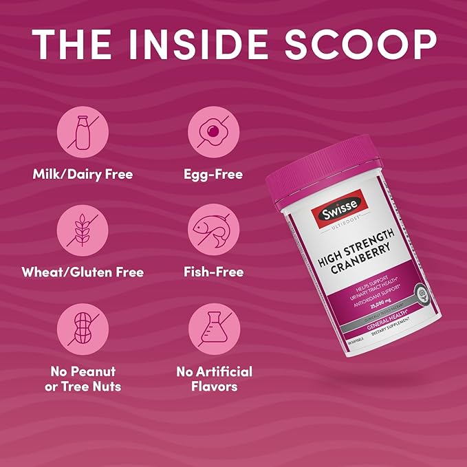 Swisse Cranberry Pills for Women & Men | PACran Cranberry Extract Supplement 25000mg | Urinary Tract Health Support for UTI * | Bladder & Kidney Support * | 100 Softgel Capsules