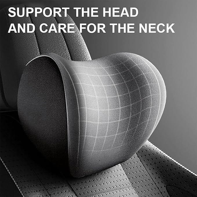 Car Back Support Neck Pillow for Ford F-250 2000-2024, Comfortable Soft Car Seat Headrest Neck Rest Cushion Lumbar Support Pillow with Adjustable Strap, Brown