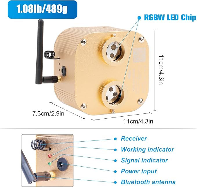 CHINLY Starlight Headliner Kit Twinkle 1000pcs 13.1ft 0.03in 20w Fiber Optic Star Ceiling Light,Bluetooth RGBW LED APP/Remote Music Mode Headliner Light Kit+10 Crystals,for Star Headliner/Home Theater