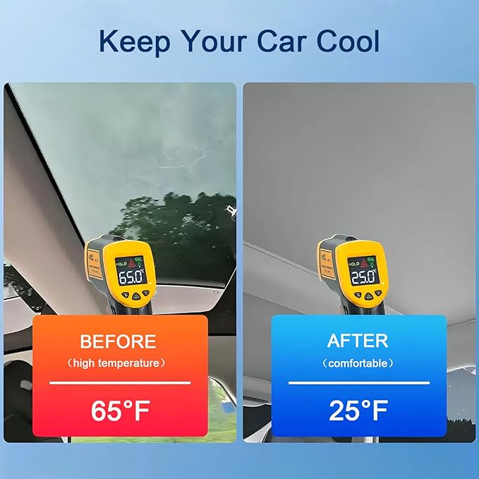 Car Glass Roof Sunshade Compatible with Audi Q5 2009-2017, One-Piece Sunroof Shade with Storage Bag, Foldable Sunshade Roof Cover, Heat Insulation, Sun Protection, No-Sagging