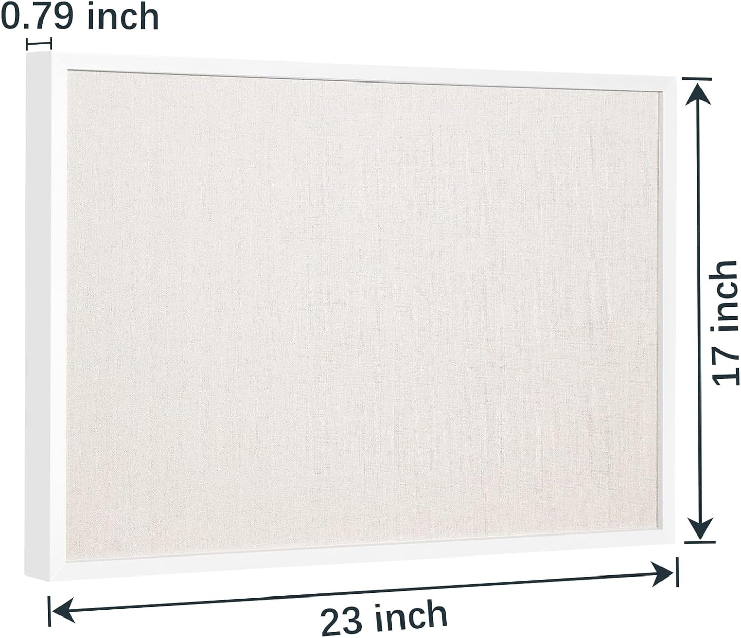 OWLKELA 17"x23" inch Linen Cork Board, White Frame, with 20 Pushpins, Bulletin Board with Linen, Ideal for School, Home & Office