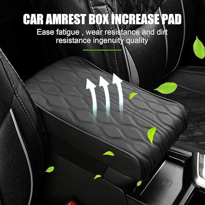 Leather Car Armrest Box Pad for Tesla Cybertruck 2023 2024, Memory Foam Car Center Console Cover Comfort Waterproof Arm Rest Cushion Pad Universal Accessories,B/Gray