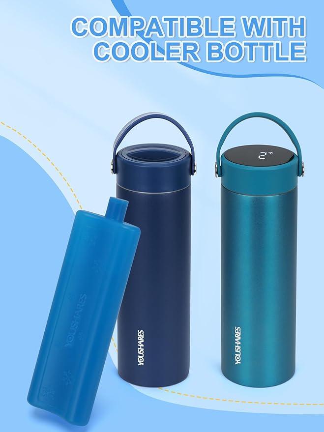 YOUSHARES Ice Packs for Insulin Cooler Travel Case, TSA Approved Ice Box for Medicine Travel Cool Bag, Keep Insulin Pen Cooling 24h for Diabetic Supplies (2PCS)