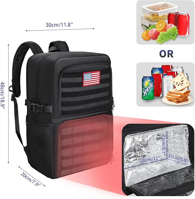 BERTASCHE Lunch Backpack, Work Backpack with Insulated Cooler Lunch Box 15.6 inch Laptop Backpack for Men Women, TSA Large Daypack for Commuter College Travel Picnic