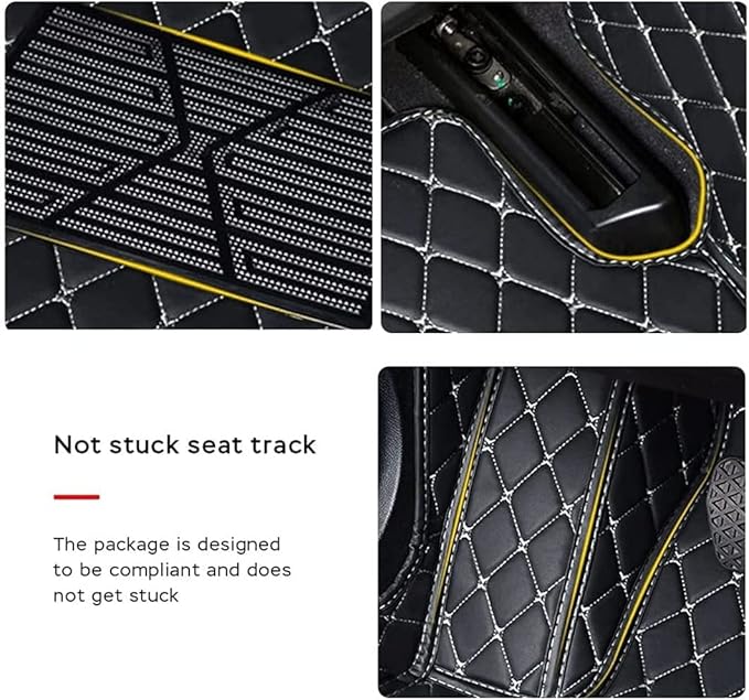 MELKEN Custom Fit Leather Car Floor Mats for 95% of Cars Full Coverage Floor Liners Car Mats (Gray)