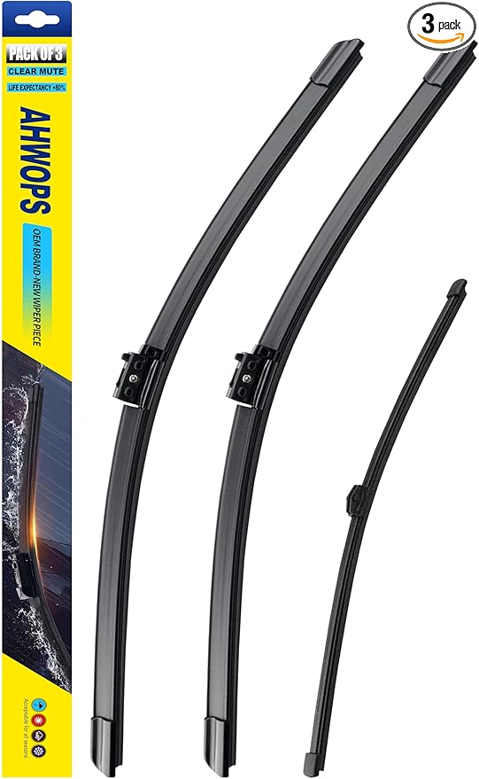 Front Wiper and Rear Wiper Blade Replacement for Benz GLB 250 4MATIC AMG GLB35 2020 2021 2022 2023 2024 OEM Wiper Blades, Genuine Replacement (24“/22”/12” 3-Pack)