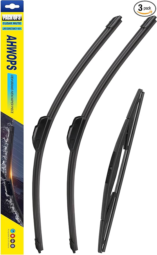 Front Wiper and Rear Wiper Blade Replacement for 2003-2009 Honda Element OEM Wiper Blades, Genuine Replacement (20“/20”/12” 3-Pack)