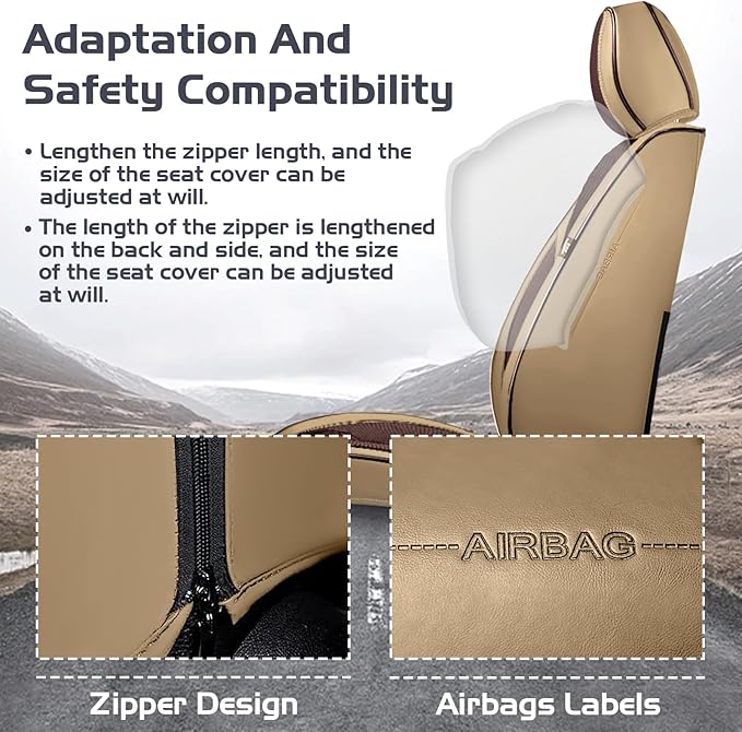 Truck Seat Covers for GMC Sierra 2500 2007-2026, Waterproof Premium Leather Full Coverage Car Seat Cover, Muscle Sport Style Auto Interior Seat Cover Sets (Full Set/Brown Coffee)