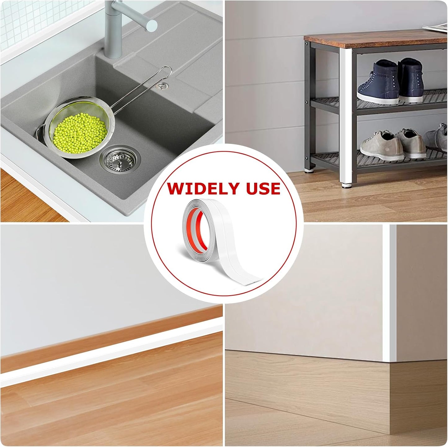 Flexible Wall Corner Protector Moulding Trim Peel and Stick Wall Corner Guards Edge Protector Self Adhesive Molding Trim Strip for Edge Ceiling (White, 2.4 in x 10 Ft)