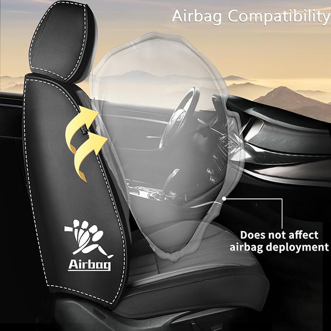 Car Seat Covers Fit for Kia Sorento 2007-2023 2024 2025: Full Set Waterproof Leather Vehicle Seat Cushion Luxury Automotive Protector Easy to Install(5 Seats, Black&Grey)