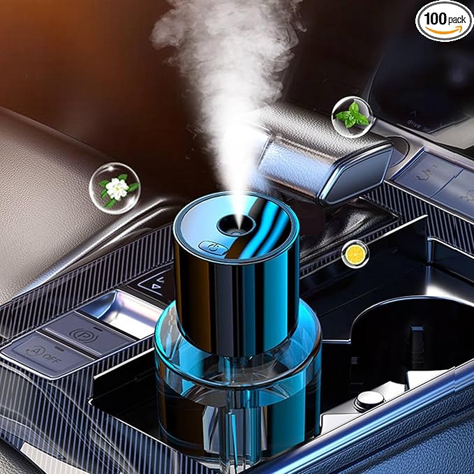 Intelligent Aromatherapy Machine,Car Air Freshener,Car Diffuser Refill,Fine Spray/Fillable/Four-Gear Adjustment/Vibration Sensing/On-Off/160ML Large Capacity Long-Lasting Fragrance(Cologne Fragrance)