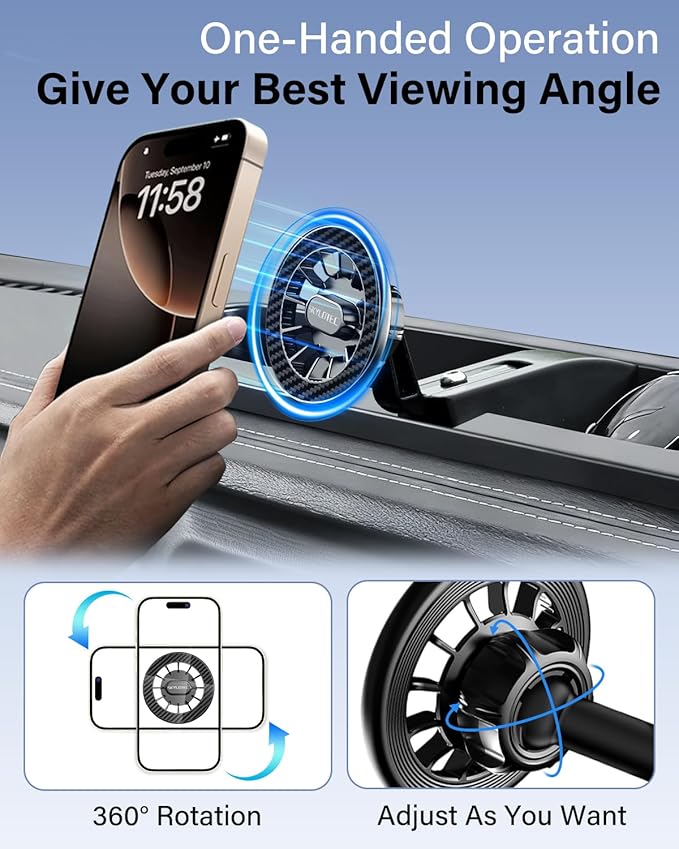Car Phone Holder for Jeep Wrangler JL 4XE 2021 2022 2023 Accessories Automobile Cradles Magnetic Phone Mount Compatible with MagSafe, Strong Magnets Dashboard Mount Dash Tray (Not Fit 4X4/Gladiator)