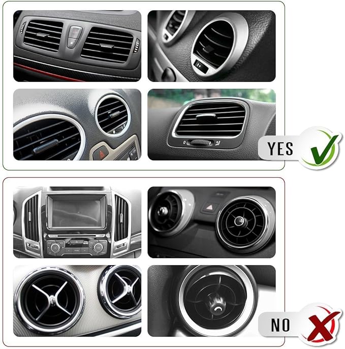 eTECH Magnetic Phone Car Mount Holder, Magnetic Mount Universal Air Vent for iPhone X / 8 Plus / 7 / 6S / 5S, Galaxy S5 / S6 / S7 / S8 / S9, Google Pixel, LG, & Other Smartphones (2Pack Silver)
