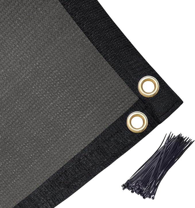 Amagenix 90% Pergola Shade Cover 7'X 18' Dark Gray Sun Shade Cloth with Grommets for Outdoor Garden Patio Porch-Commercial Grade 200 GSM-Cable Zip Ties Included (We Customized)