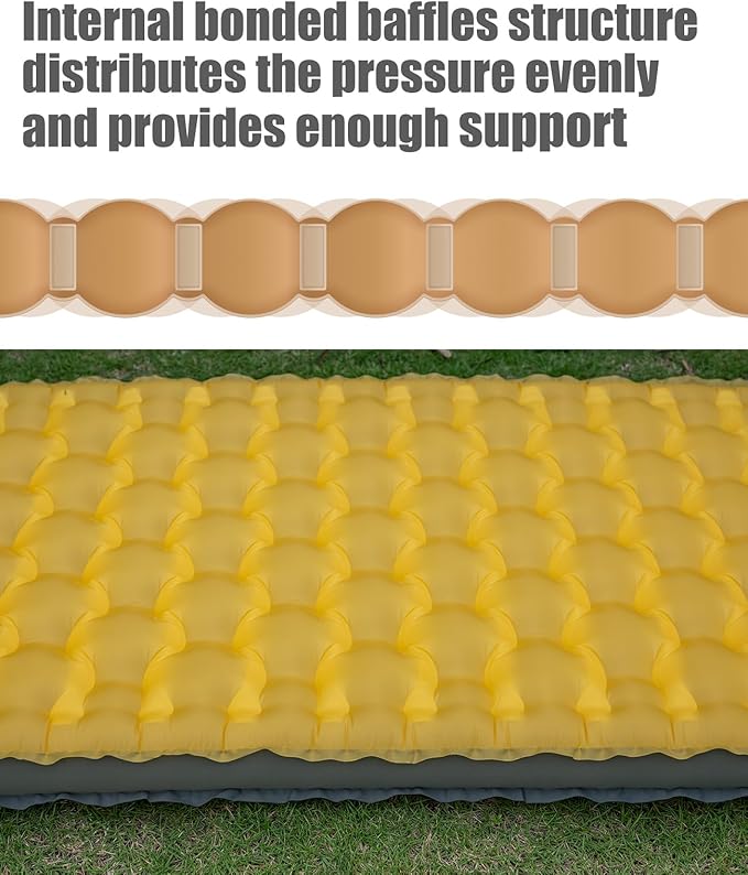 iClimb 1 Stable Comfortable Air Sleeping Pad and 1 Sleeping Pad Pump Sack Bundle, Ultralight Compact for Single Adult Outdoor Camping Backpacking Hiking