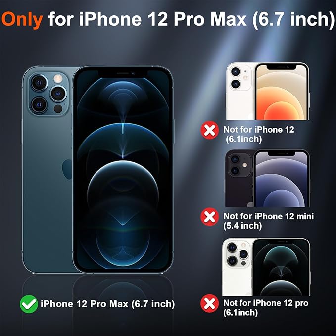 SUPFINE Magnetic for iPhone 12 Pro Max Case (Compatible with MagSafe) (10 FT Military Grade Drop Protection) Slim Translucent Matte Shockproof with Anti-Fingerprint Phone Case,Navy Blue