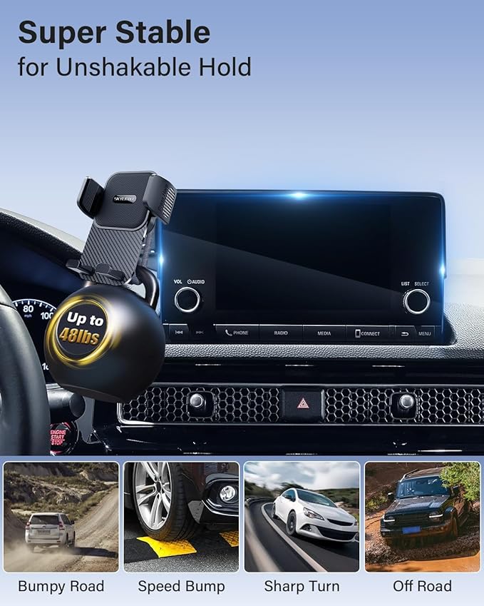 SKYLOTEC Phone Mount for Cadillac Lyriq 2023-2025 Accessories, XT4 2024 2025, CT5 2025, Optiq 2025, 33-Inch Screen Fixed Clip, Automobile Cradles Car Phone Holder, Cell Phone Base Not Block Air Vent