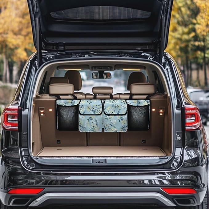 Car Trunk Hanging Organizer with with Adjustable Straps, Washable Car Trunk Organizer Storage, It Easy to Find Things, Make the Trunk of Your Car Look Neat and Tidy, Blowball Print