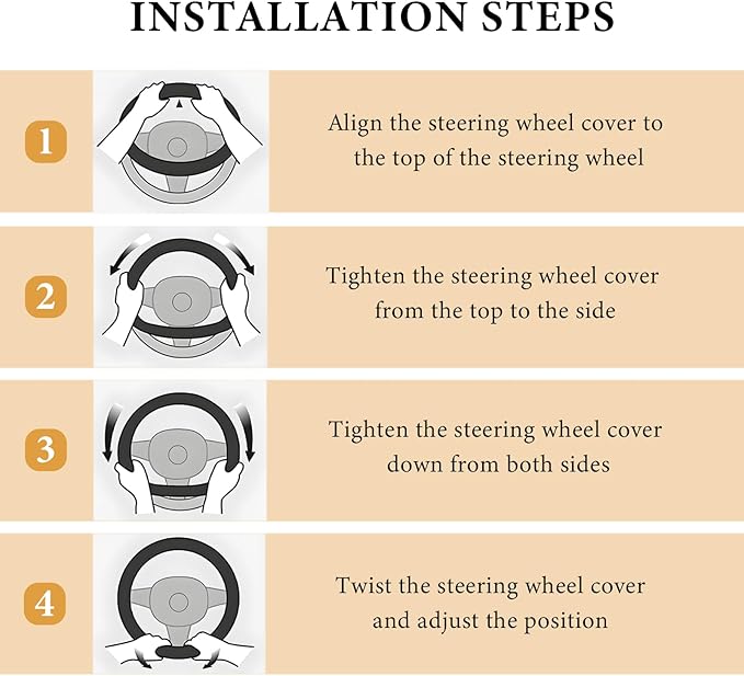 Boho Steering Wheel Cover, 15 Inch Coarse Flax Cloth Ethnic Style Anti-Slip Car Wheel Wrap, Universal Breathable Bohemian Steering Wheel Protector for Cars Vans Trucks (J)