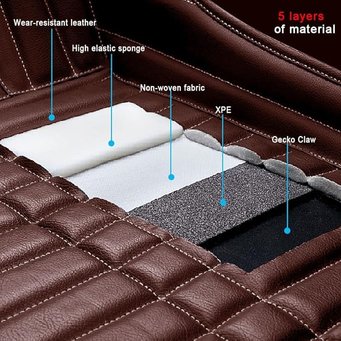 Custom Car Floor Mats Custom Logo/Pattern for SUV Van Truck Sedan Coupe Car Mats Full Surrouded Floor Mat All Weather Waterproof and Anti-Slip Protection Car Floor Liners(Black red)