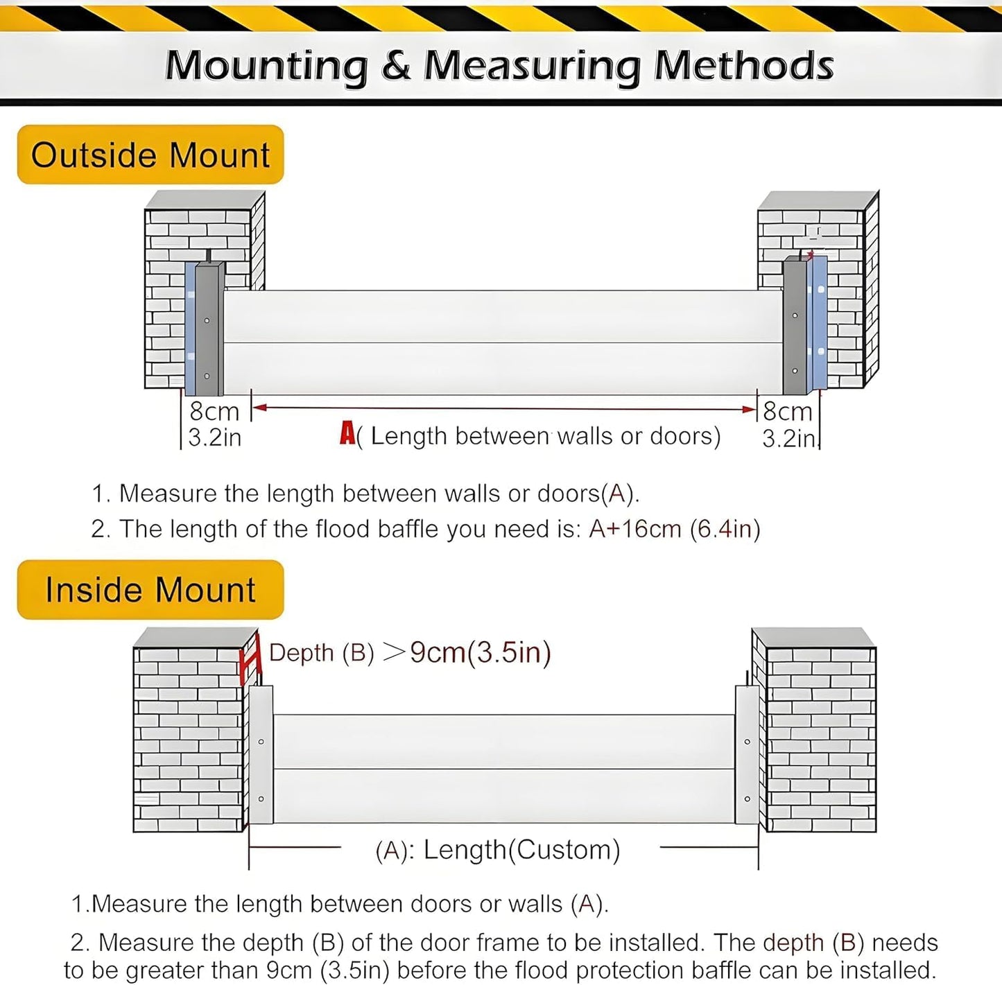 Flood Barriers for Home Exterior - Aluminum Alloy Outdoor Easy Flood Barrier Garage Doors Water Barriers for Flooding,H39.4 Inch/L18FT