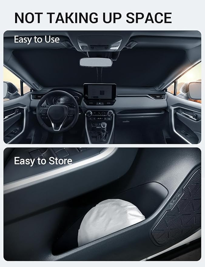 Proadsy Windshield Sun Shade for Chevrolet Traverse 2024-2026 Foldable Front Sunshade Protector Sun Visor Blocks UV Rays Keep Car Cooler Accessories