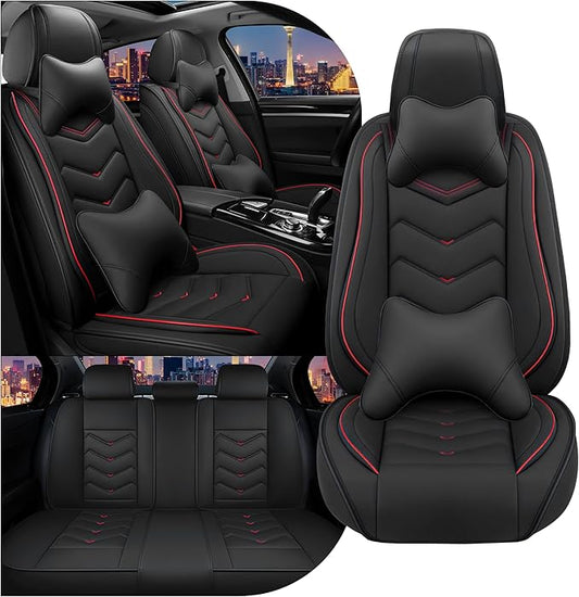 CTDS Car Seat Covers for Chevy Equinox 2005-2026, Stylish Sport Seat Cover, Premium Nappa Leather Car Seat Cover. Automobile Seat Covers Sets.(Luxury 5 Seats/Black)