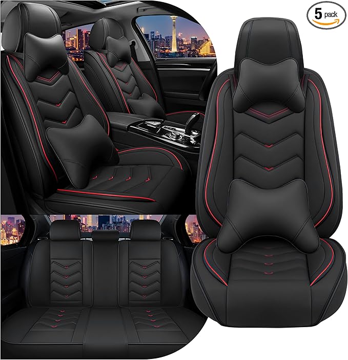 CTDS Car Seat Covers for Honda Accord 2000-2026, Stylish Sport Seat Cover, Premium Nappa Leather Car Seat Cover. Automobile Seat Covers Sets.(Luxury 5 Seats/Black)
