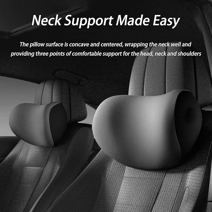 Car Lumbar Support Pillow and Car Neck Pillow Kit for Alfa Romeo 145 146 147 155 156 159 164 166 33 75 90 4C 8C, Car Seat Neck Back Rest Pillows, Ergonomic Car Seat Headrest & Lumbar Cushion