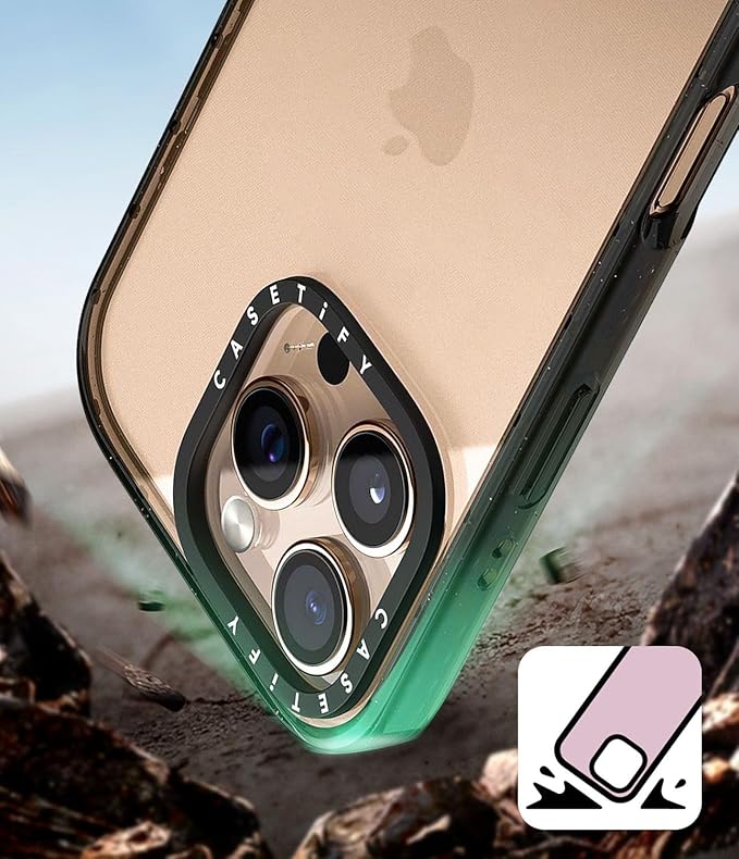 CASETiFY Impact iPhone 16 Pro Max Case [4X Military Grade Drop Tested / 8.2ft Drop Protection/Compatible with Magsafe] - Sakura Cherry Saturday - Clear Black