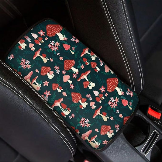 JoyLamoria Mushroom Automotive Armrest Pad Protector for Women Mushroom Car Armrest Cover Easy Install