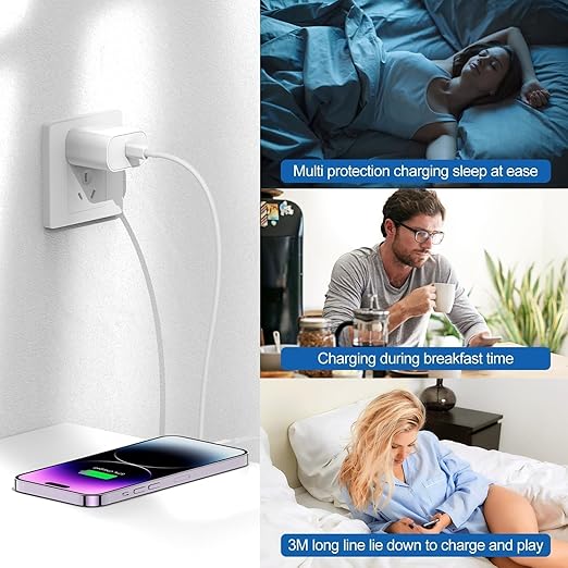 iPhone Charger Fast Charging Block,[MFi Certified] Wall Charger Plug and 6ft USB C to Lightning Cable Cord, Type C Power Adapter Cube Brick Box for iPhone 14 Pro Max/14/13 Pro/12 Mini/12/11/iPad