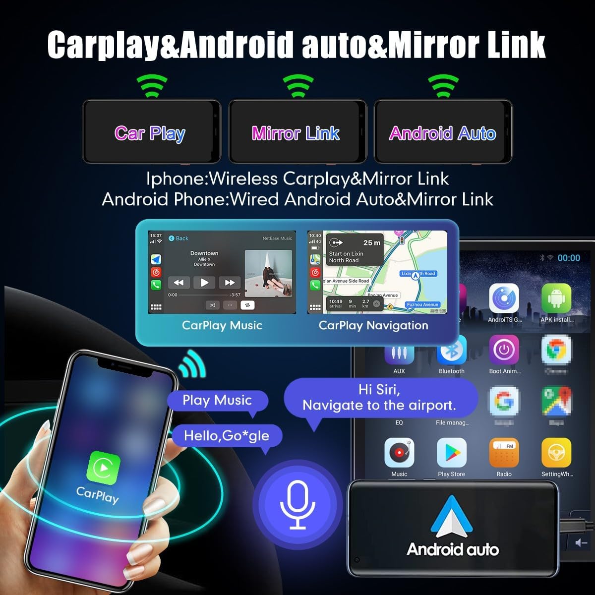 Kunfine Tesla Style Car CarPlay Android Auto Navigation Stereo GPS Radio Camera 9.7" IPS Touchscreen Headunit Tablet Media Player for Peugeot 301 2013-2022, if Applicable Octa Core 6G+128G Basic