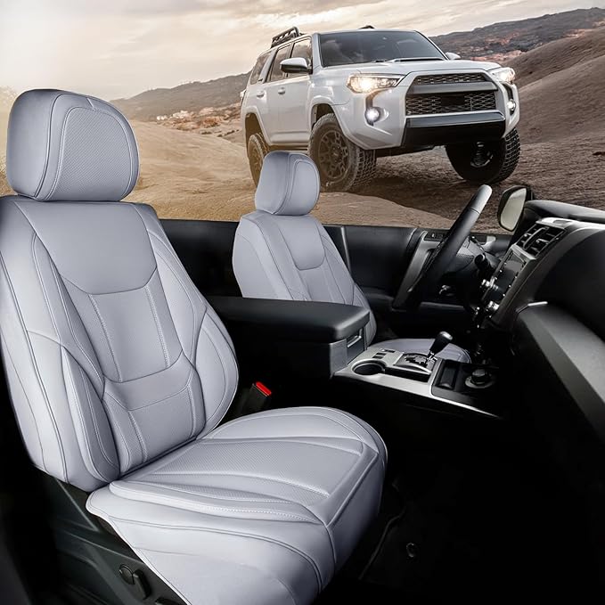 Coverland Custom Fit Car Seat Covers for SUV Compatible with [Raider, Outlander, Pathfinder, Captur, RAV4] Premium Waterproof Non-Slip Interior Seat Protector [Front Gray - Size Chart A26]