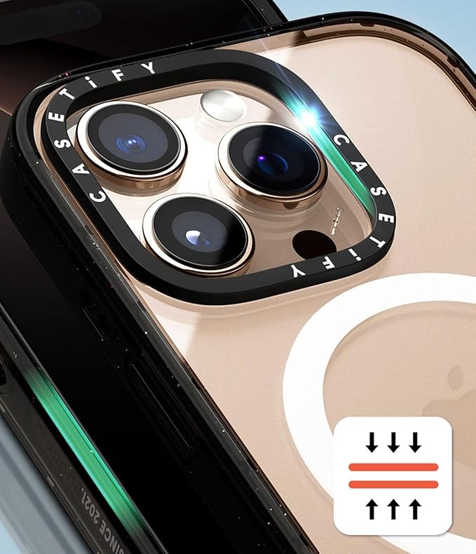 CASETiFY Impact Case for iPhone 16 Pro Max [Slim / 8.2 ft. 4X Military Grade Drop Protection/Compatible with Magsafe] - Rabbit Ribbon - Clear Black