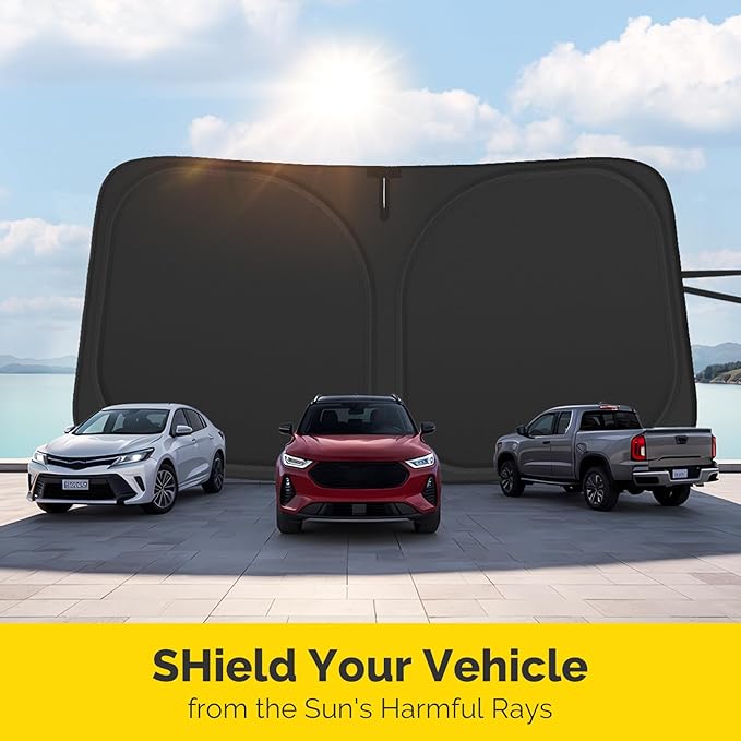 Car Windshield Sun Shade Compatible with 2020 2021 2022 2023 2024 2025 2026 Kia Telluride Accessories Foldable Front Window Sunshade Custom Windshield Cover Sun Visor