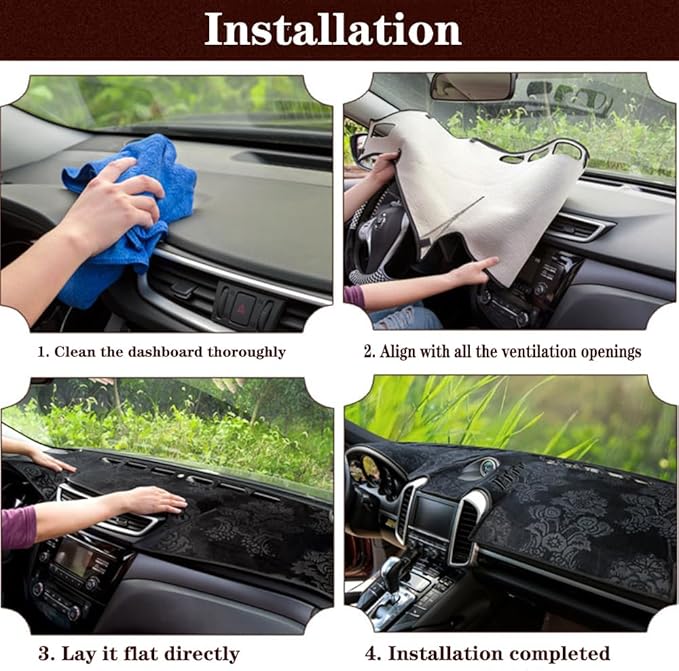 Dashboard Cover for Ford Explorer 1995-2001,Anti-Glare Sun Shield,Non-Slip Custom Fit Dash Mat,Interior Protector,French Velvet