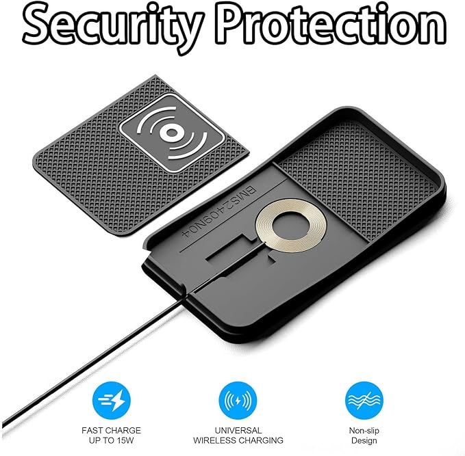 Car Wireless Charger Pad for Jaguar X-Type 2002-2008, Fast Car Wireless Charging Pad for Car Center Console, Non Slip Charging Mat,1M-Type C