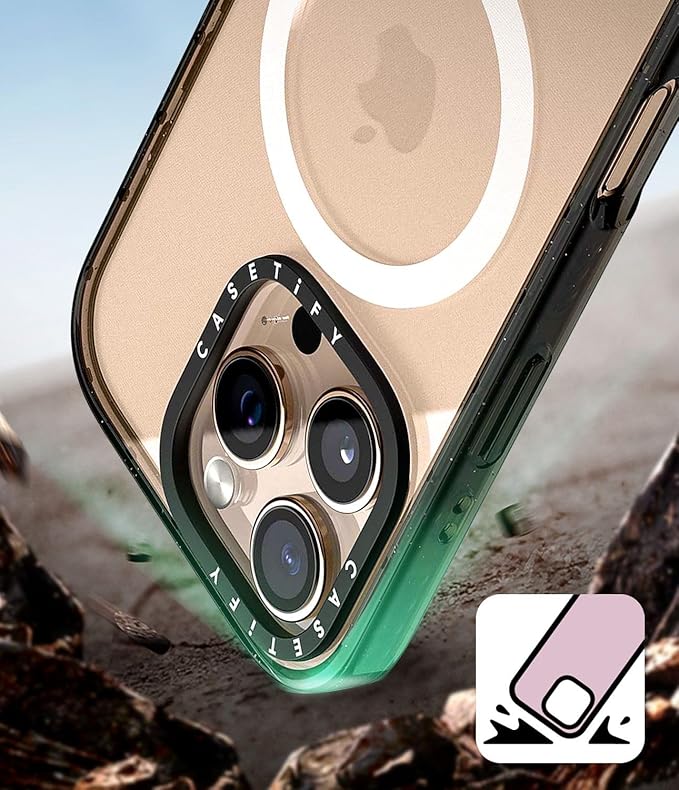 CASETiFY Impact iPhone 15 Pro Case [Slim/Compatible with Magsafe / 8.2 ft. 4X Military Grade Drop Protection] - Babes and Bows - Clear Black