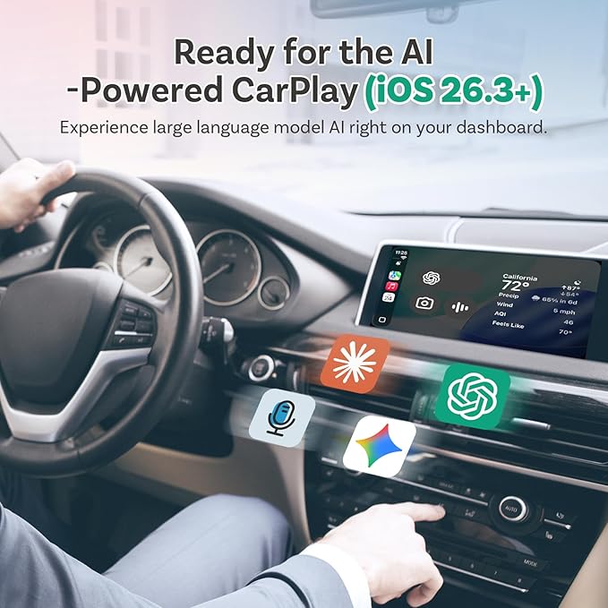 OTTOCAST 2026 Upgrade Mini Slim 3.0, 2-in-1 Wireless CarPlay & Android Auto Adapter, Plug & Play Dongle, Fast Auto-Reconnect, Dual-Band 5Ghz, for Cars with Wired CarPlay & Android auto (Black)
