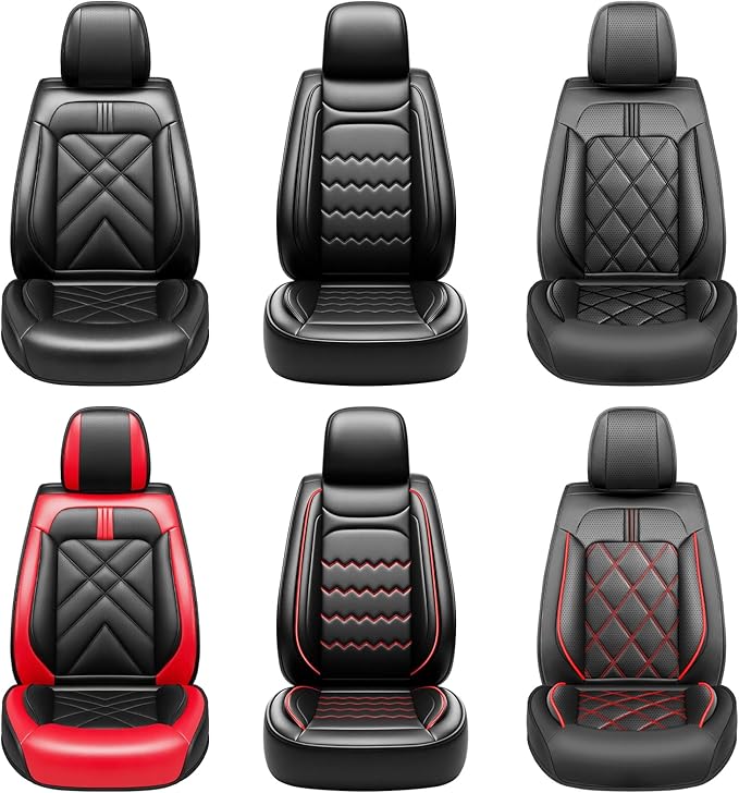 CX-50 Car Seat Covers Custom Fit for Mazda CX-50 2023-2026, Full Coverage Premium Leather Waterproof Breathable Seat Covers, Automotive Seat Protectors, Airbag Compatible(2 Front Seats, Black)